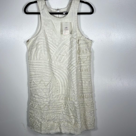 Calypso St. Barth | NWT White Sachi Sleeveless Mini Linen Dress~L - Picture 1 of 7